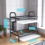 LUXURY EXQUISITE 2 Tier Dish Rack With Cutlery Holder & Chop Board Holder - Image 2